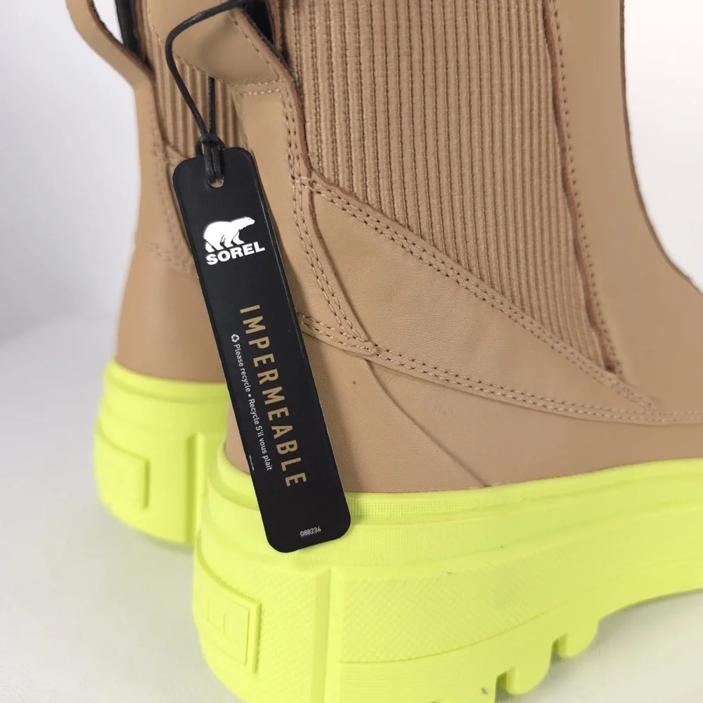 NWB SOREL CARIBOU‎ X Waterproof Platform Chelsea Boot LEATHER UPPER Size 8.5 & 9